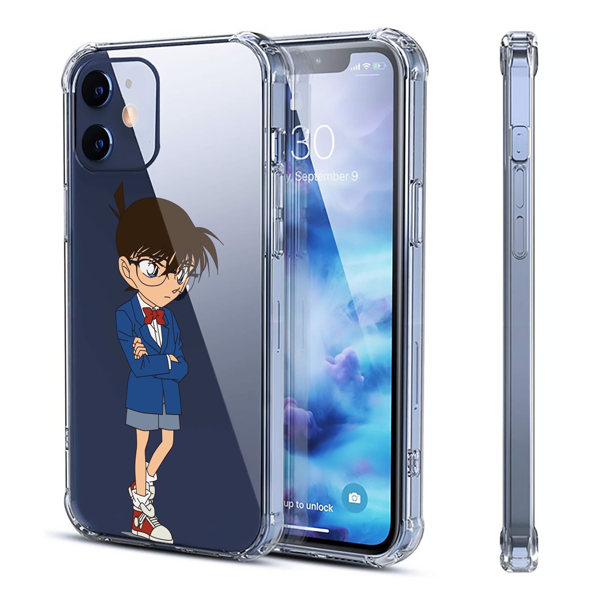 （画像用） 名探偵コナン 江戸川 コナン Detective Conan Conan Edogawa 【iPhone 12シリーズ対応】透明スマホケース（クリアソフトケース）